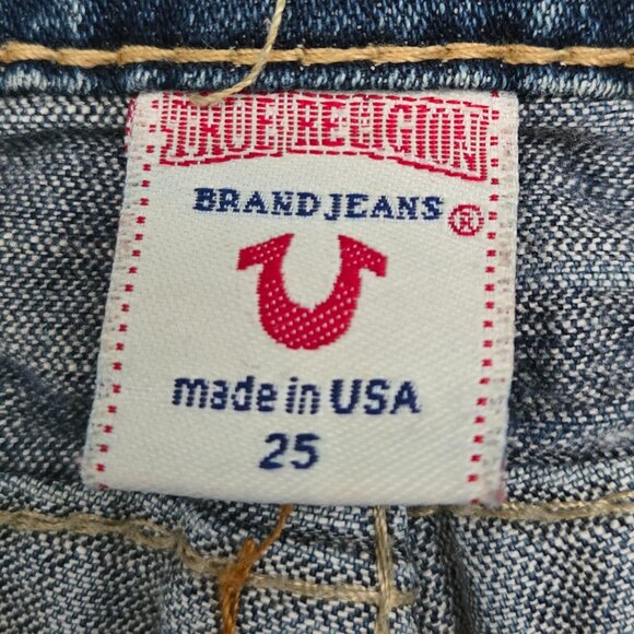 True Religion Billy Boot Cut Low Rise Jeans Women's Dusty Faded Flap Pockets 25 - Picture 9 of 11